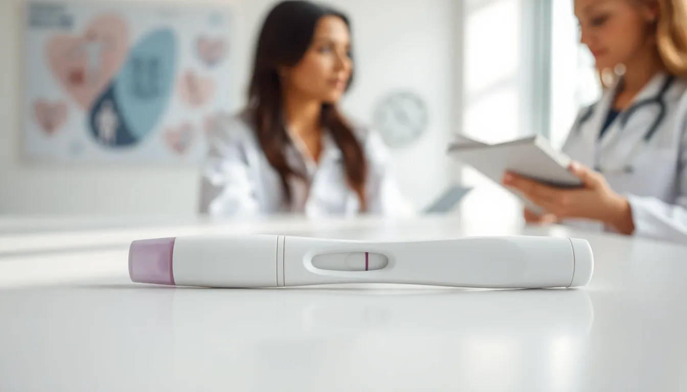 close-up of a pregnancy test showing an evaporation line.